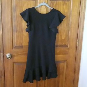 Favlux Hyfve Size M Black Double Ruffle Asymmetrical Hem Dress